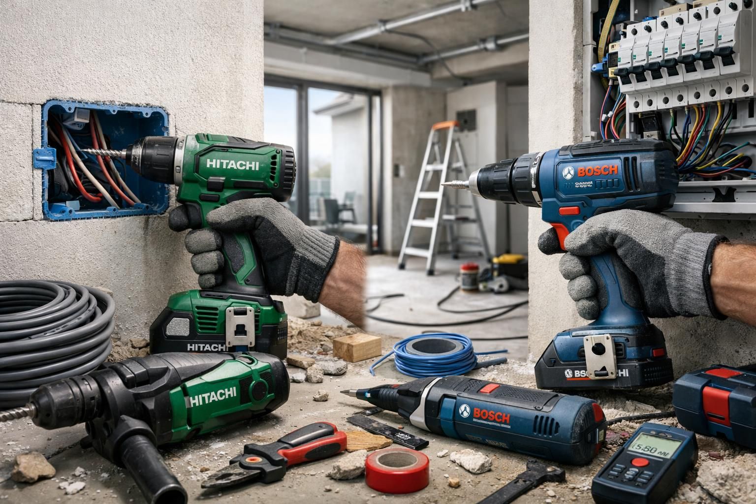 découvrez une comparaison complète entre bosch et hitachi, deux marques incontournables d'outils adaptés aux travaux d'électricité dans l'habitat en 2026, pour choisir l'équipement idéal.