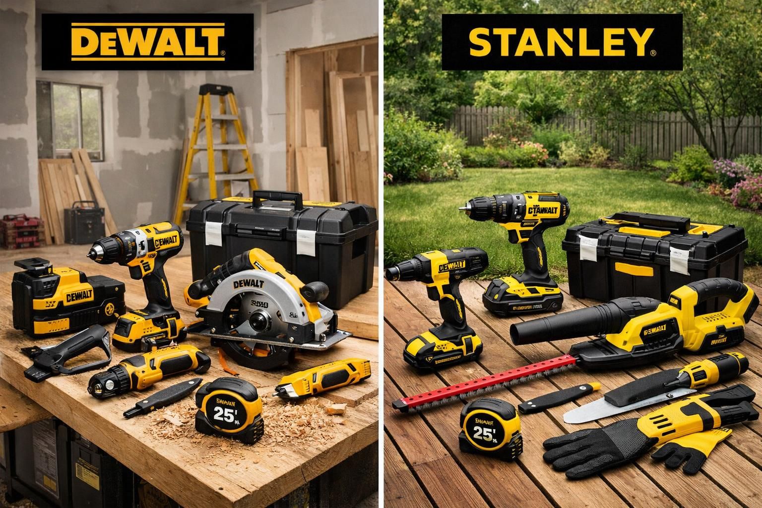 découvrez notre comparatif détaillé entre dewalt et stanley, deux marques incontournables d'outils pour le bricolage intérieur et extérieur. trouvez les meilleurs outils adaptés à vos besoins grâce à notre analyse complète.